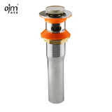 欧吉美 面盆下水器 翻版陶瓷洗脸盆下水 玻璃盆台上弹跳落水 3131下水器(弹跳式 带溢水孔)