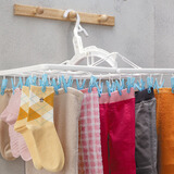 Inomata日本晒衣架夹子衣架挂钩儿童衣服架宝宝衣服挂塑料衣撑折叠内衣架 30夹子