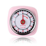 E-PALACE 计时器定时器提醒器厨房计时器小工具机械式可磁吸无需电池大声 粉红色 E.M.54.020-PK