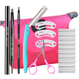 欧丽丝修眉刀片刮眉刀眉卡眉笔眉夹眉剪初学者女画眉卡画眉套装初学者 修眉套装A-2