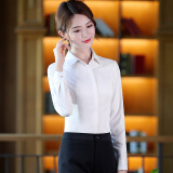 桑影（SANRDYON）职业装女装套装长袖工作服西服外套女士工装面试正装小西装女 白色衬衫 S（建议80-90斤）