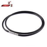 灵菲蜡绳吊坠挂绳项链绳蜡皮绳挂件玉坠的diy材料挂脖黑色红绳子男女 1.5mm黑色41cm