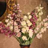 欧城 欧式仿真花 单支 铃兰绢花 仿真花套装 客厅假花装饰花艺 餐桌花 紫罗兰【单只】