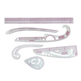 三爱 服装设计打样制版尺裁剪尺袖笼尺放码尺曲线尺纽扣尺打板尺子 6件套手工爱好