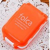 炫依酷可折叠随身三段药盒8格 迷你收纳盒便携一周小药盒首饰盒分药盒 橙色