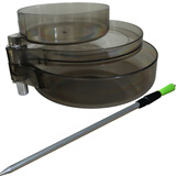 AFW拉饵盘全磁套装强磁拉饵盘饵料盘插地支架钓椅钓箱钓鱼食盆拉饵盒 透灰全磁大号拉饵盘+地插