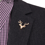 诺斯.马丁西装西服胸针男士女士情侣领针胸花插针 鹿 金色长针