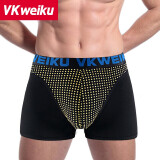 VKWEIKU英国卫裤官方男士内裤男透气磁石疗莫代尔平角内裤头尊享版 黑色3条 L(170/95)