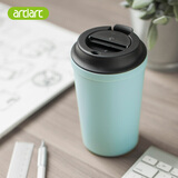 airt air 咖啡杯便携随手杯不倒塑料水杯防漏随身杯防烫杯子男女款咖啡杯 浅蓝色