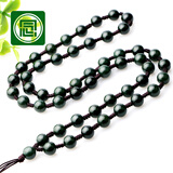 念玉珠宝新疆和田玉挂绳子8厘圆珠项链天然青玉挂绳男女款挂件方牌毛衣链挂链手工编织带证书 8厘（52颗周长60厘米） 直径6毫米