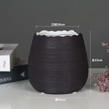 军英 陶瓷花瓶简约北欧手工拉丝花瓶摆件插花水养植物家用客厅装饰 4B 高15 宽16 口径10cm 一个装