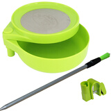 AFW拉饵盘全磁套装强磁拉饵盘饵料盘插地支架钓椅钓箱钓鱼食盆拉饵盒 全磁绿色拉饵盘+卡扣+地插