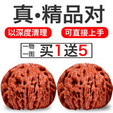 山中玉文玩核桃手把件官帽四座楼狮子头精品手玩手球盘核头情人节礼物 初级【40-42mm官帽】1对+盘玩工具