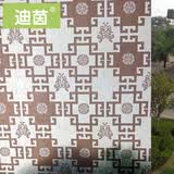 迪茵 自粘磨砂玻璃贴膜玻璃贴纸夏季窗户贴膜透光不透明浴室卫生间窗 B008 复古 咖啡古典格 宽  60cm 2米长价格