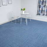 卓梵（ZHUO FAN）办公室方块拼接地毯满铺条纹酒店写字楼台球室商用公司会议室 Z11T蓝色条纹  4片装