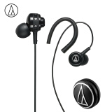 铁三角（Audio-technica） COR150 入耳式音乐耳机 3.5mm毫米有线 耳挂式运动跑步耳机 便携收纳 防汗 轻巧机身 BK 黑色