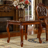 艾米河 深色正方型方几欧式茶几实木美式边几角几电话长宽70CM阳台休闲茶几三件套80CM洽谈桌 80*80*76CM洽谈桌