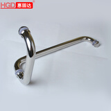 惠固达 加厚304不锈钢浴室玻璃门拉手L形长短三孔 淋浴房卫生间门把手 （225*425孔距）亮光 25圆管L形