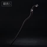 福调儿原创设计银蝴蝶发簪女古风简约百搭汉服手工子午簪及笄礼簪子礼物 1个
