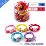 盒装俏格格儿童橡皮筋女童卡通打结发绳韩国小女孩可爱头绳头高弹力耐用皮筋六一儿童节礼物不伤发发饰 混款混色随机盒装10根