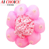 AiChoice 舞蹈头饰专业盘发网兜儿童芭蕾跳舞发饰丸子头花女孩花苞发网 深粉小花款