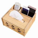 信发 TRNFA TN-M630 环保木质DIY创意多功能纸巾盒抽纸盒杂物整理盒 客厅桌面欧式遥控器收纳盒