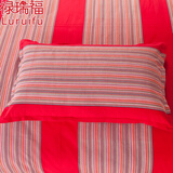 禄瑞福家纺床上用品纯棉老粗布枕套全棉单人条纹枕头套信封式 单只装1只 燕尔 手工制作约48cmx74cm