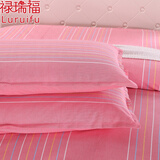 禄瑞福家纺床上用品纯棉老粗布枕套全棉单人条纹枕头套信封式 单只装1只 水琴 手工制作约48cmx74cm