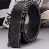 阿尔法公牛 h扣皮带不带头男士真皮红色带身平滑扣针扣腰带3.73.8 3.3