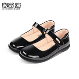 米苏熊女童皮鞋春秋新款儿童学生表演出软底韩版公主鞋时尚走秀花童单鞋 黑色 5566 36码 脚长22.2cm