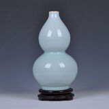 九藏尊品景德镇陶瓷器仿古花瓶影青釉官窑裂纹客厅家居装饰工艺品摆件 影釉冰片葫芦（高30㎝宽15㎝）