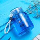 苏立得 猫咪玻璃杯创意便携水杯学生随手杯可爱提绳茶杯男女韩版杯子 喵星人【耳朵】