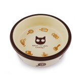 田田猫圆形卡通陶瓷猫碗猫食盆猫餐具水碗猫咪用品可微波加热