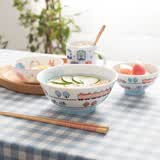 陶趣居日本进口儿童餐具卡通碗米饭碗圆碗陶瓷泡面碗宝宝吃饭碗家用 车头套装A
