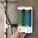博莎朗（bosharon）宾馆壁挂皂液器免打孔洗手液盒子酒店卫生间浴室家用沐浴露按压瓶 B-6092白色