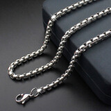 Peifeite钛钢项链男潮长款配链锁骨链饰品时尚日韩版个性配饰链子霸气链条 灯笼链-宽度3.5mm 长70cm