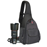 宝罗 相机包 M50单肩包m6三角包 摄影包800d单反包 适用佳能尼康微单轻便小两用双肩200D2 BL-1300二代小号黑色