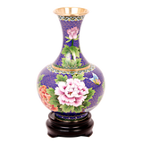 京珐（JINGFA）北京市珐琅厂  铜胎掐丝珐琅  北京景泰蓝 10英寸 三线嘟噜瓶   蓝色
