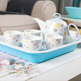 茶花（CHAHUA）茶盘托盘塑料双层茶托水果盘长方形沥水托盘茶具配件