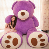红运来 泰迪熊美国大熊陈乔恩同款公仔大熊正版特大号抱抱熊布娃娃生日礼物女生毛绒玩具熊 紫色 1.6米(店长推荐)