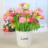 小菜菜家居（XIAO CAI CAI） 塑料花摆件绿色盆栽仿真花套装饰品客厅家居现代简约插花小花盆栽 LOVE多肉花器+玫红小翠花