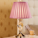 络曼（LUOMAN）欧式水晶台灯卧室床头灯美式书房客厅结婚庆婚房礼物创意装饰台灯 EA2075粉红调光开关