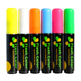 御杰 荧光板专用笔荧光笔可擦POP彩色笔马克笔黑板笔白板笔玻璃板笔 大号-6色6支装（液体）