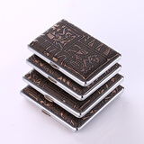 双枪烟盒 20支装古埃及 创意超薄金属男士烟具 防潮防压20只装烟盒 埃及金色20支 20支