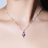 关于爱S925银项链女款唯爱吊坠锁骨链轻奢学生闺蜜纪念日生日礼物送女友 唯爱【紫色款+玫瑰花礼盒】