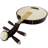 梵巢 黑檀木京剧 西皮二黄民乐月琴乐器 HM-04原木色 缺口镶金属品条 京剧民乐通用月琴