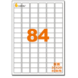 乐标（lopal)a4不干胶打印纸/标签纸/书写纸/空白贴纸背胶自粘性分类不干胶 84格亚面30*20mm 80张/包