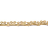 金色蕾丝花边辅料涤纶刺绣狗牙花边宽衣服金线花边装饰窗帘布艺 14#1米(宽约2厘米)