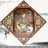娜芸装饰画玉雕画沙发背景墙立体浮雕中式挂画玄关书房过道客厅壁画 连年有鱼