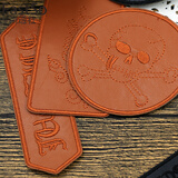 尚透社皮衣修补贴手缝黑色棕色皮革补丁贴布包包沙发补洞贴花装饰配件 棕色大号一套3枚